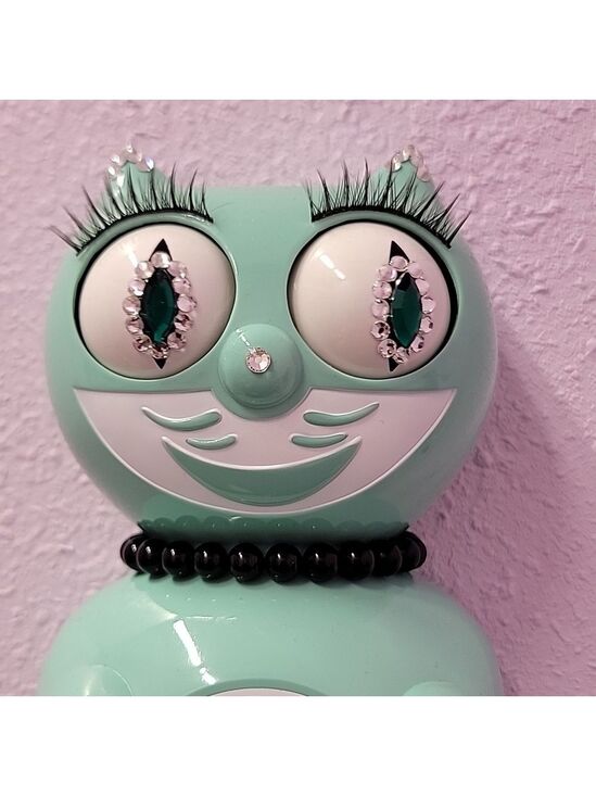 Kit-Cat Klock Other - CUSTOM Jeweled Ocean Waves Lady Kit-Cat Klock clock
